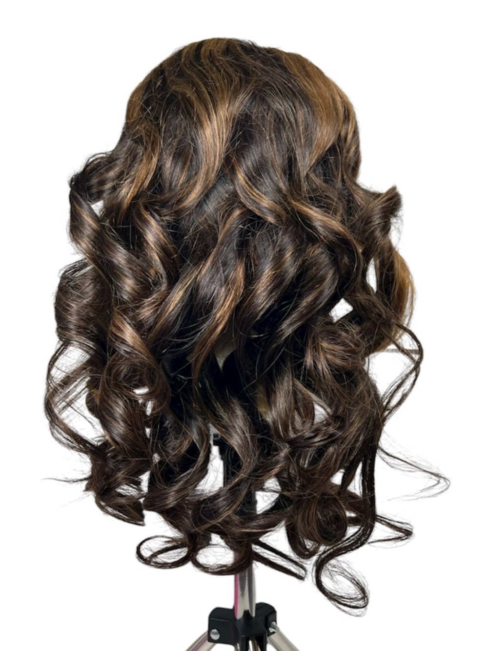 Unice Human Hair Black & Golden Brown Highlight Body Wave 22 Inch Wig